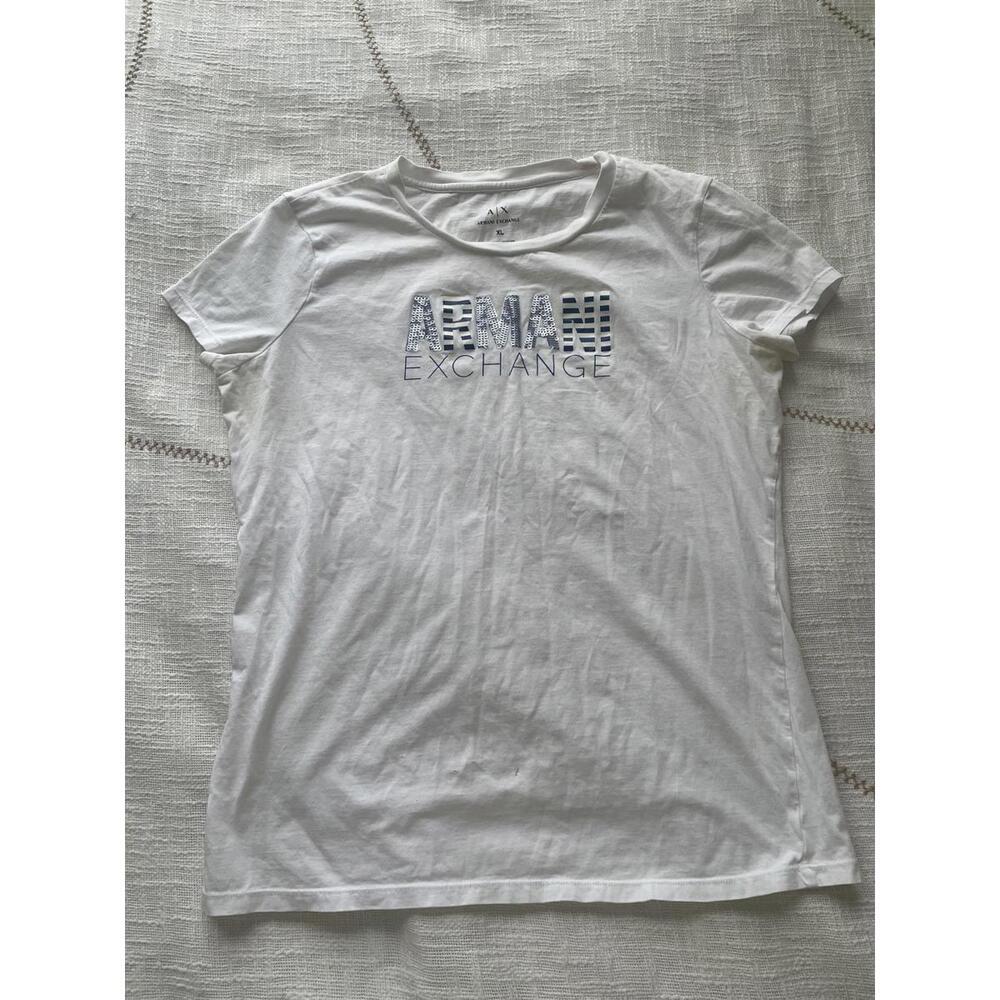 Armani Exchange - White Logo T-Shirt - XL